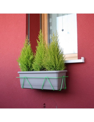 Windowsill pot holder with adjustable hook system 40 cm Green