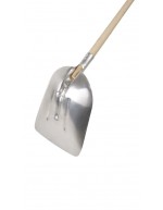 Oval aluminum snow shovel