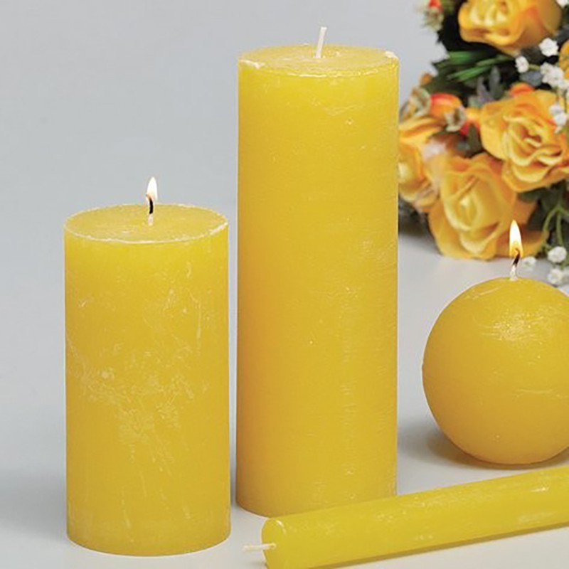 Rustic yellow candle Rustic yellow candle