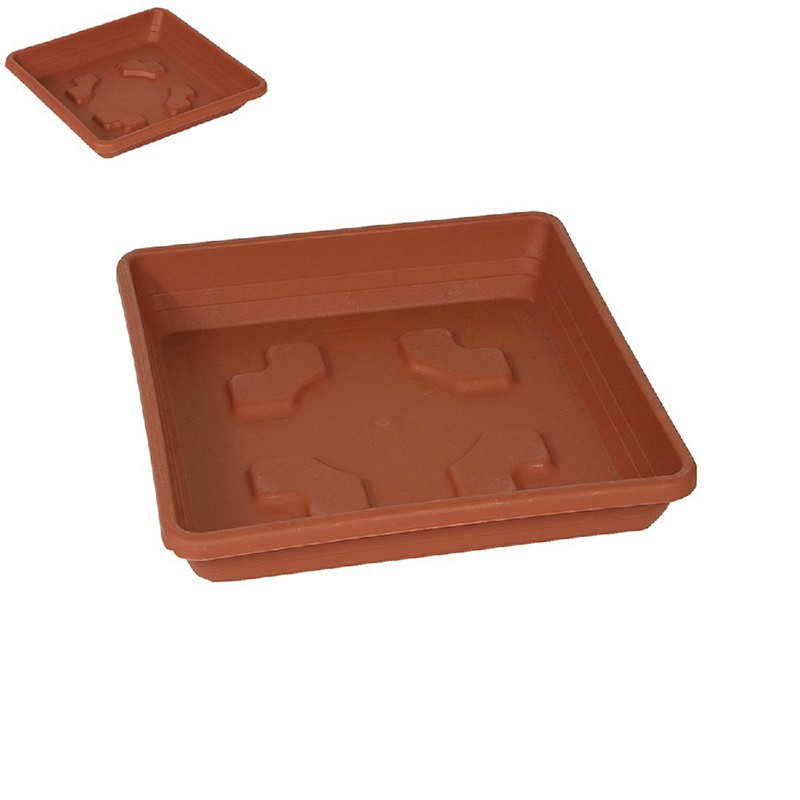 Sottovaso quadrato 16 cm TERRACOTTA