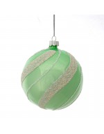 SFERA VETRO con DECORO 10 cm VERDE ACQUA