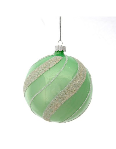 VETRO SFERA with DECOR 10 cm GREEN ACQUA