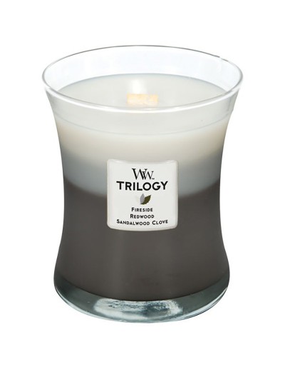 Woodwick candle trilogy medium warm woods