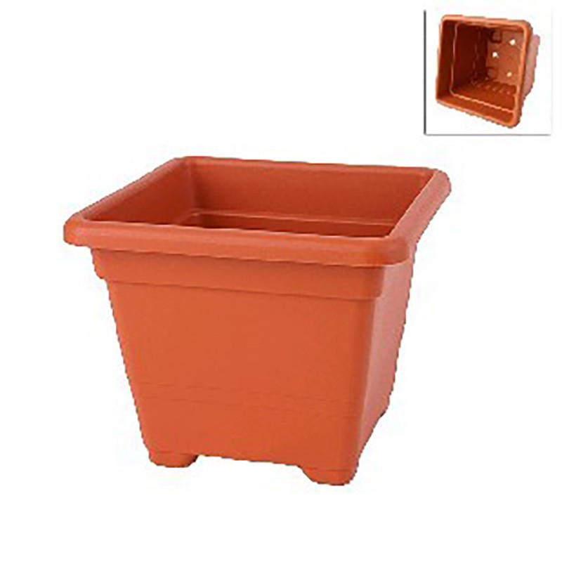 Jarrón cuadrado 27 cm TERRACOTTA Jarrón cuadrado 27 cm TERRACOTTA