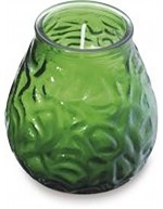 Green glass candle