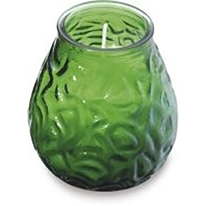 Green glass candle