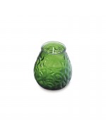 Green glass candle