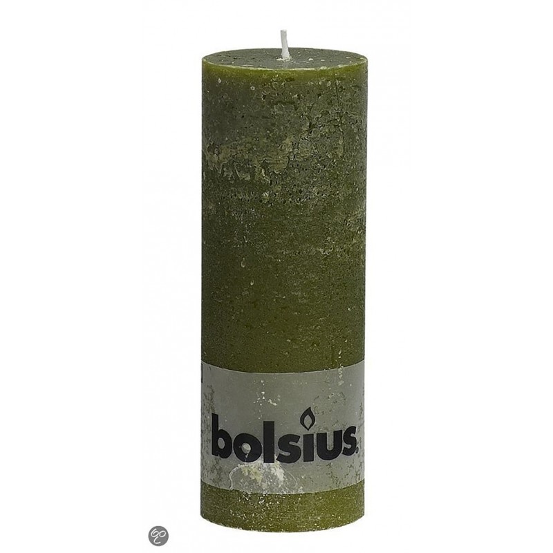 Rustikale grüne zylindrische Kerze