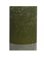 Bougie cylindrique verte rustique