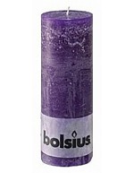 Rustic purple cylindrical candle