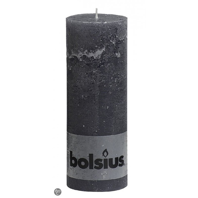 Rustic cylindrical anthracyte candle