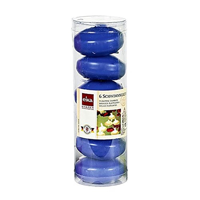 Blue floating candles 6 pieces