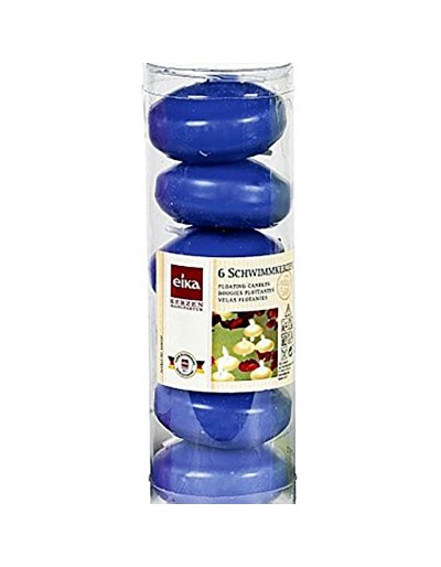 Blue floating candles 6 pieces