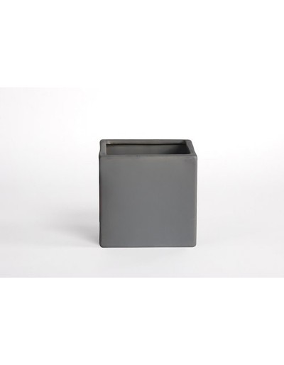 D&M Matte grey cube vase 14cm