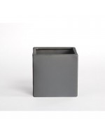 D&amp;M Matte grey cube vase 14cm