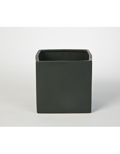 D&M Matte Black Cube Vase 14cm