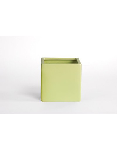 D&M Vaso cubo verde opaco 14 cm