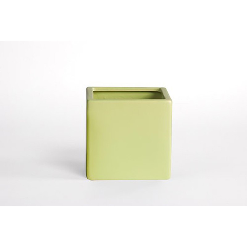 D&M Vaso cubo verde opaco 14 cm D&M Vaso cubo verde opaco 14 cm