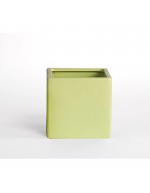 Vase cube vert opaque D&amp;M 14cm