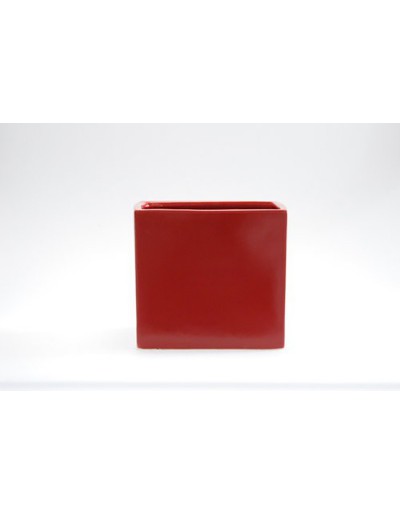 D&M Vaso cubo rosso opaco 14 cm