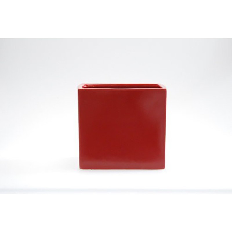 D&M Vaso cubo rosso opaco 14 cm