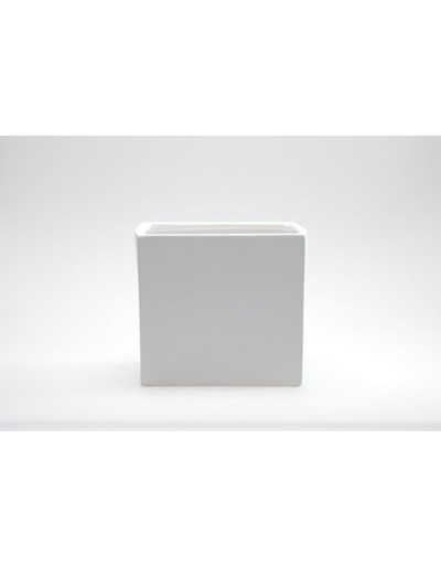 D&M Vase cube blanc mat 14cm