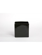 D&amp;M Florero de cubo negro brillante 14cm