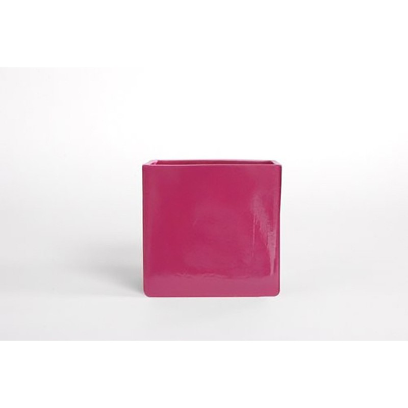 D&M Vaso cubo fúcsia brilhante 14 cm