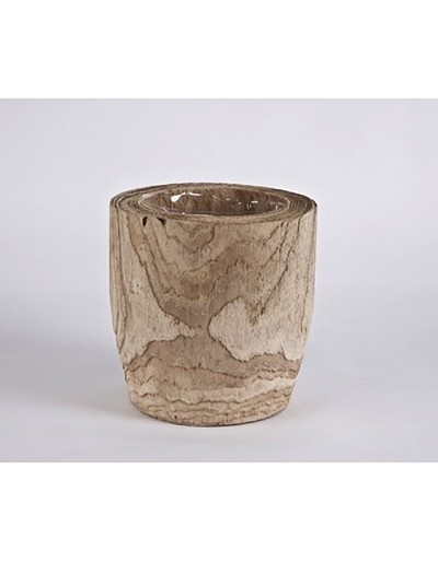 D&M Wooden blond vase 18cm