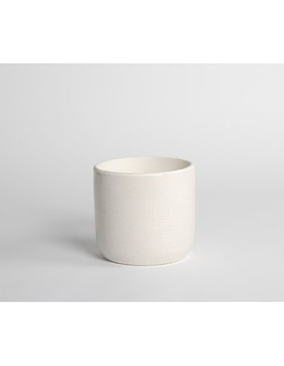 D&M Branco cerâmica vaso africano 12cm