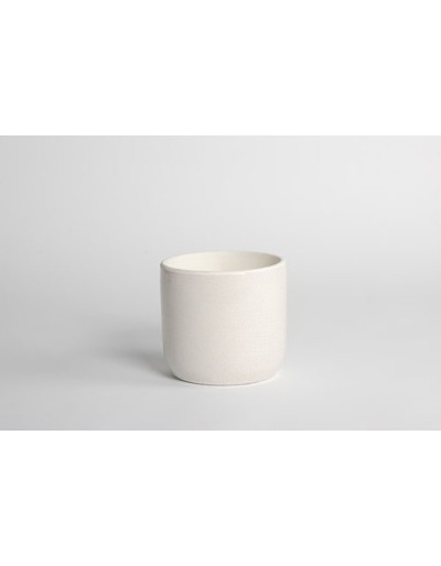 D&M Branco cerâmica vaso africano 22cm