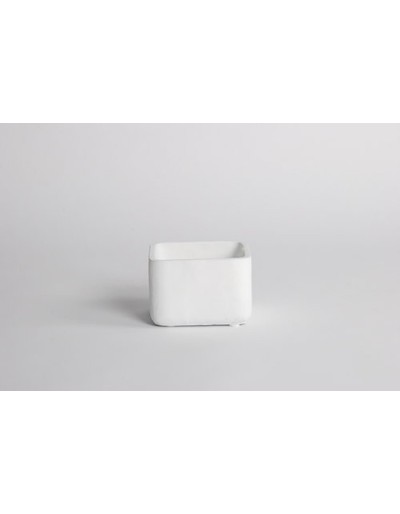 D&M Vaso chap quadrado branco 12 cm