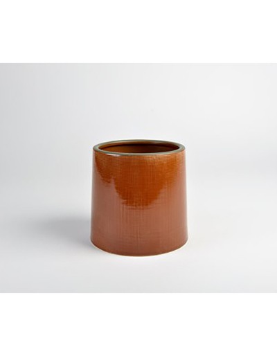 D&M Vase waffle ferrugem cerâmica 13 cm