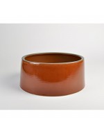 D&amp;M Vase round rust waffles 30cm