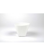 Vaso D&amp;M dobrado em cerâmica branca de 8 cm