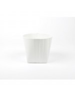 Jarrón D&amp;M plegado en cerámica blanca 14cm
