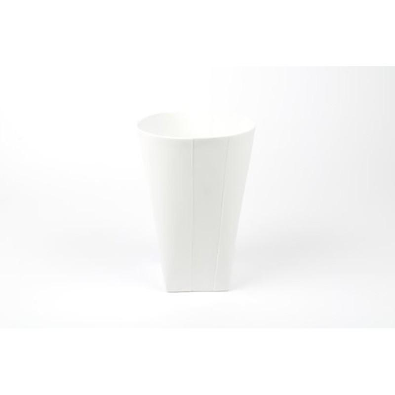 D&M Vaso folded in ceramica alto bianco 14 cm