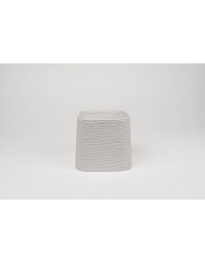 D&M Vaso faddy cerâmica branca 18 cm