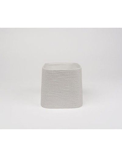 D&M jarrón de cerámica blanca de peluche 18 cm