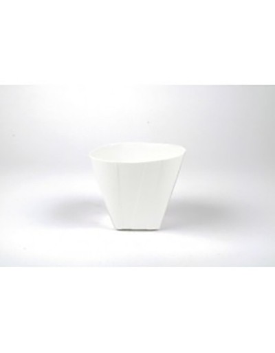 D&M Prostokątny wazon faddy z białej ceramiki 20 cm