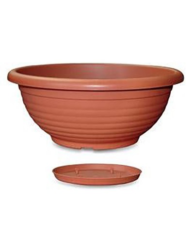 Ciotola Napoli con sottovaso diametro 45 cm TERRACOTTA