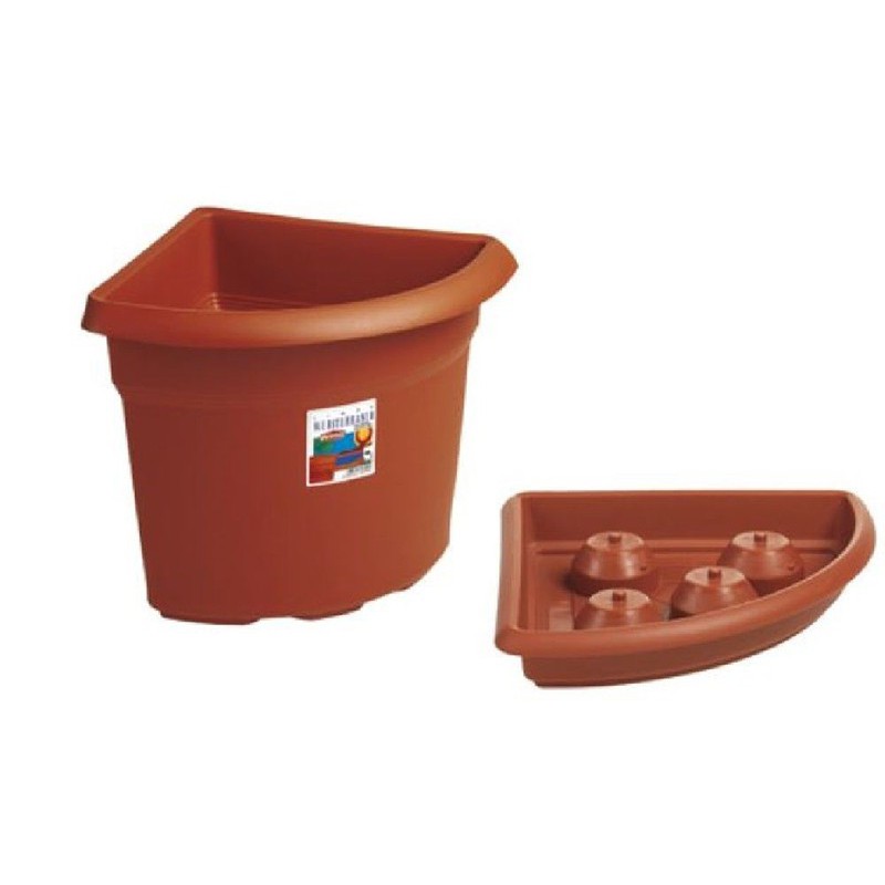 Planta de flores angulares color terracota de 39 cm Planta de flores angulares color terracota de 39 cm