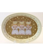 Vintage Oval tray 3 angels