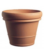 Vaso in terracotta doppio bordo liscio 35 cm