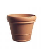 Vaso in terracotta doppio bordo liscio 35 cm