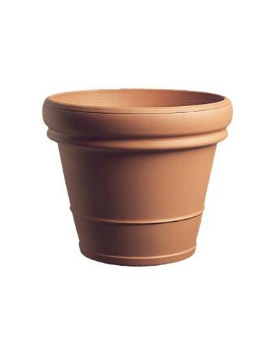 Vaso in terracotta doppio bordo liscio 35 cm