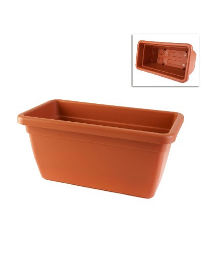 MACETERO ANTHEA RECTANGULAR 50cm TERRACOTA