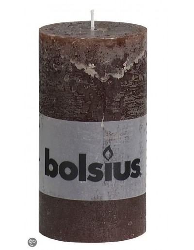 Vela rústica de cilindro marrón oscuro 130/68 mm