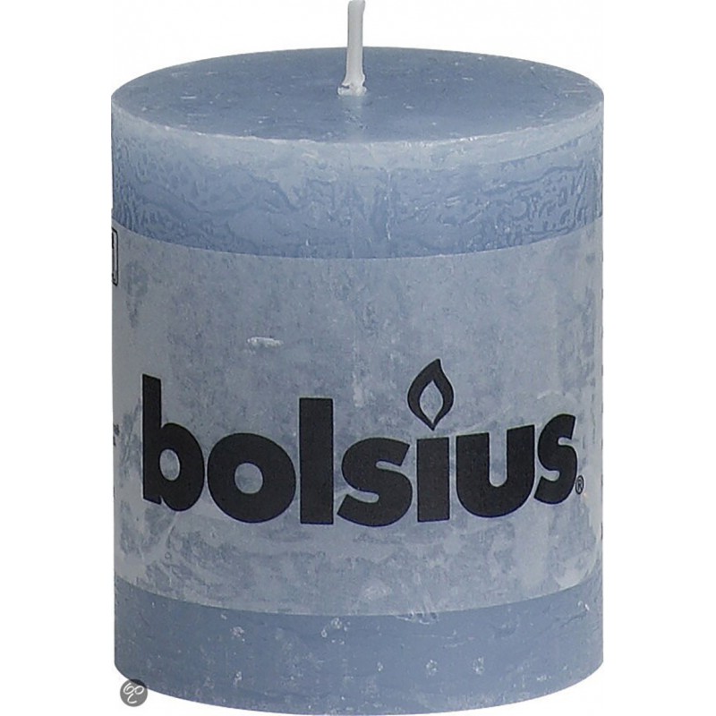 Rustic ice blue candle 80/68 mm