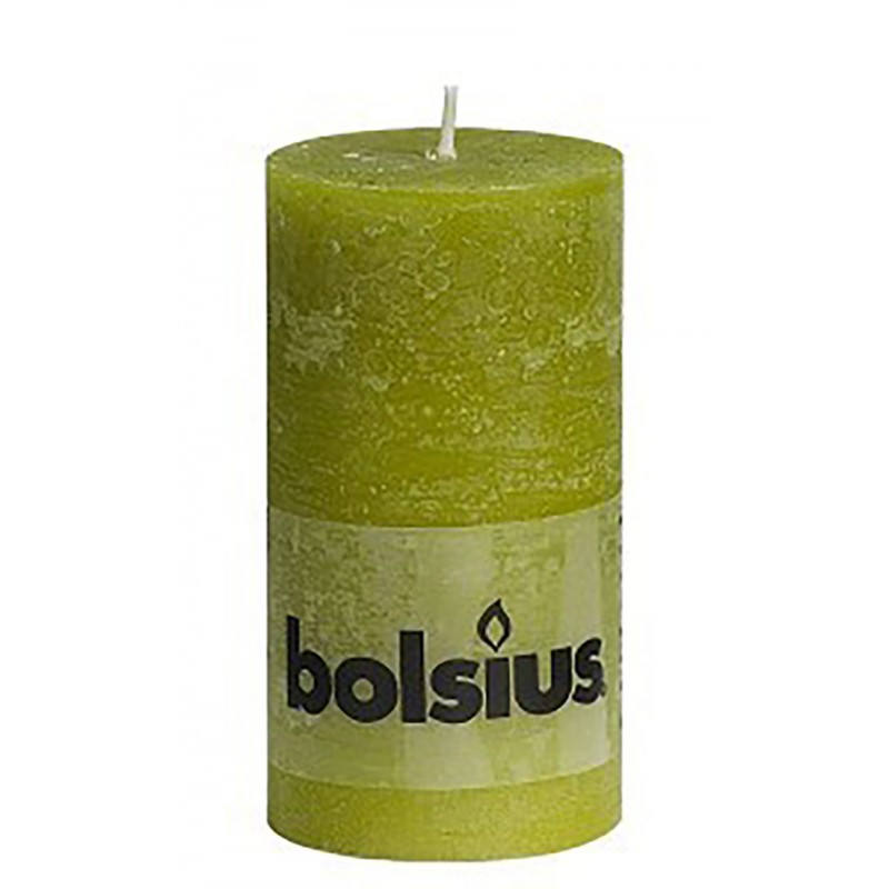 Rustic green candle 130/68 mm